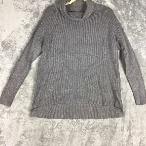 Devotion by Cyrus Womens L Charcoal Hi-Low Cowl Neck Chunky Knit Sweater - Picture 13 of 13